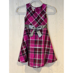 bonnie jean purple plaid dress Bonnie Jean Big Girls Short Sleeve Fit + Flare Dress Color Burgundy Size 10  *NWT